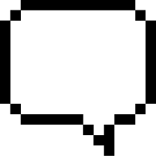 Pixelated text bubble